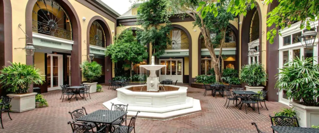 Main courtyard at Hotel Mazarin